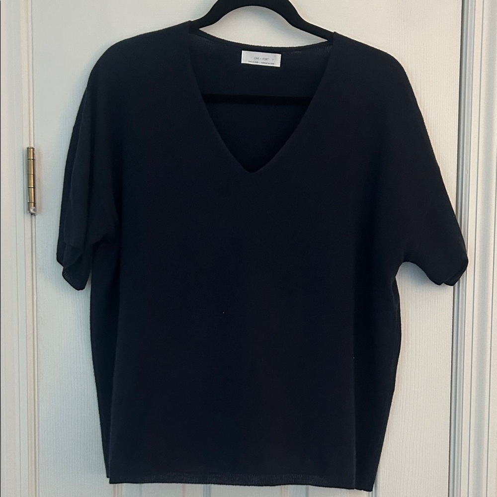 OAK + FORT Navy Blue Dolman Sleeve Boxy Tee